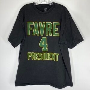Reebok Brett Favre For President Black Tshirt Size XL